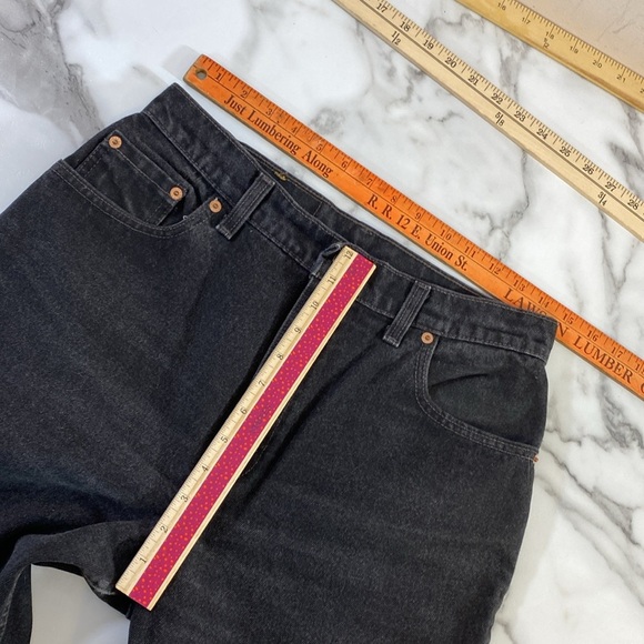 Levi's 551 Vintage 90s Jeans Womens Size 12 Medium Black Relaxed Fit Tapered Leg - Picture 6 of 13